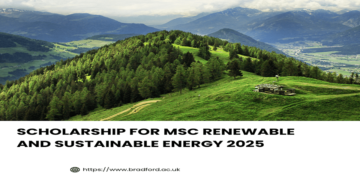 MSc Renewable and Sustainable Energy Scholarship 2025/26