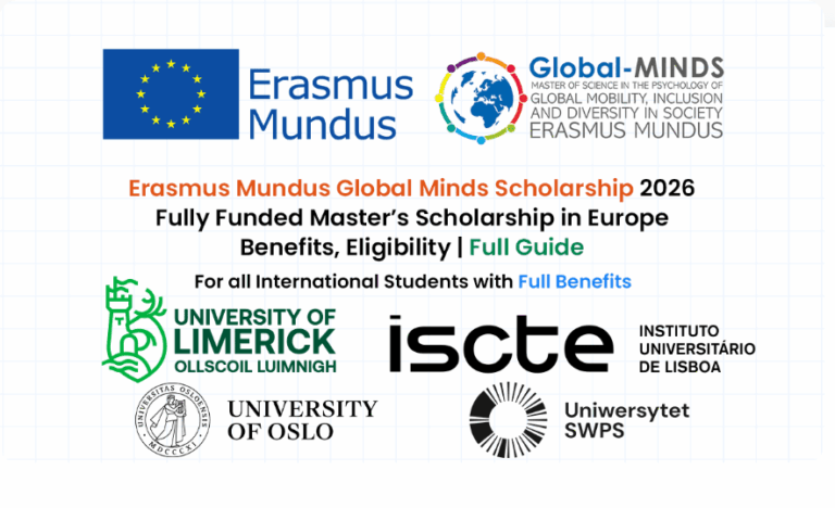 Erasmus Mundus Global MINDS Scholarship 2026–28 (Fully Funded)