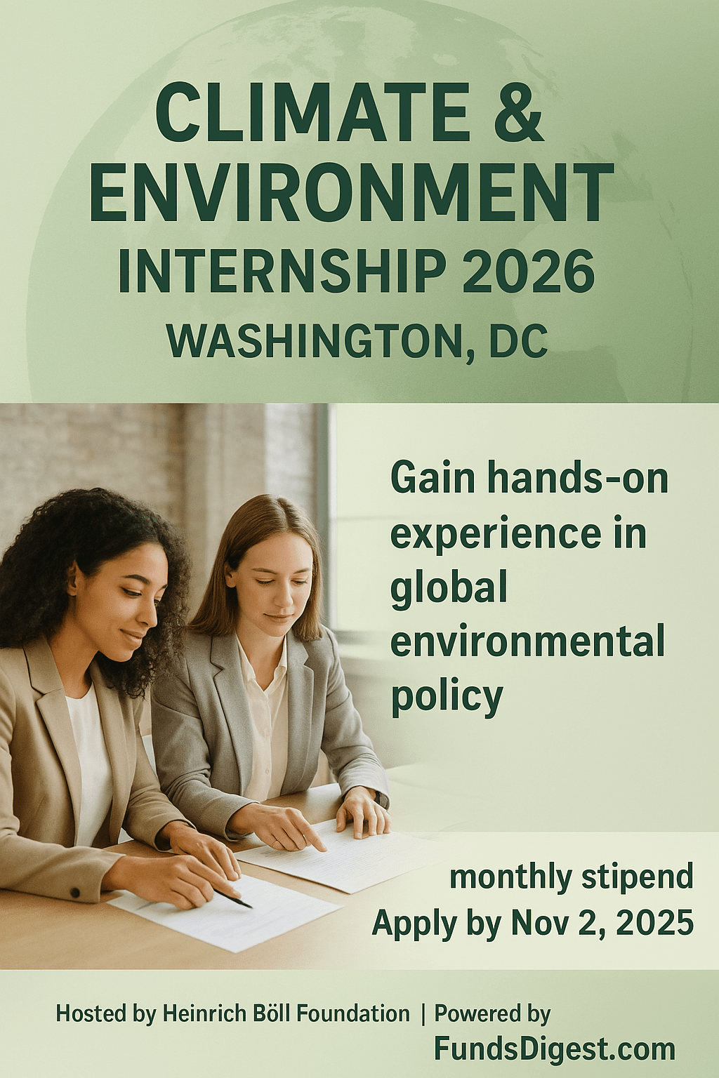 🌍 Climate & Environment Internship 2026 — Washington, DC | Heinrich Böll Foundation