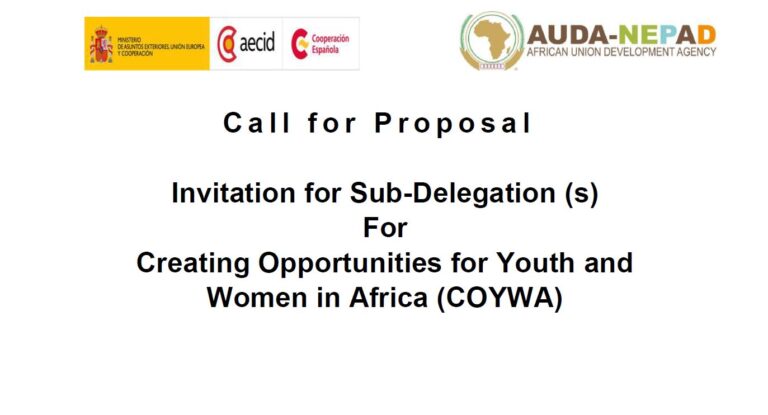 AUDA-NEPAD Call for Proposals: Up to EUR 120,000 Grants for Creating Opportunities for Youth and Women in Africa (COYWA)