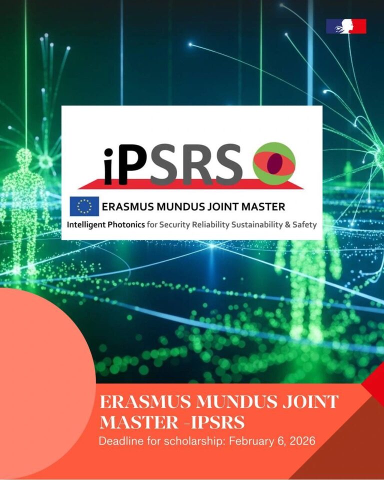 Erasmus Mundus Joint Master – Intelligent Photonics for Security, Reliability, Sustainability and Safety (iPSRS)