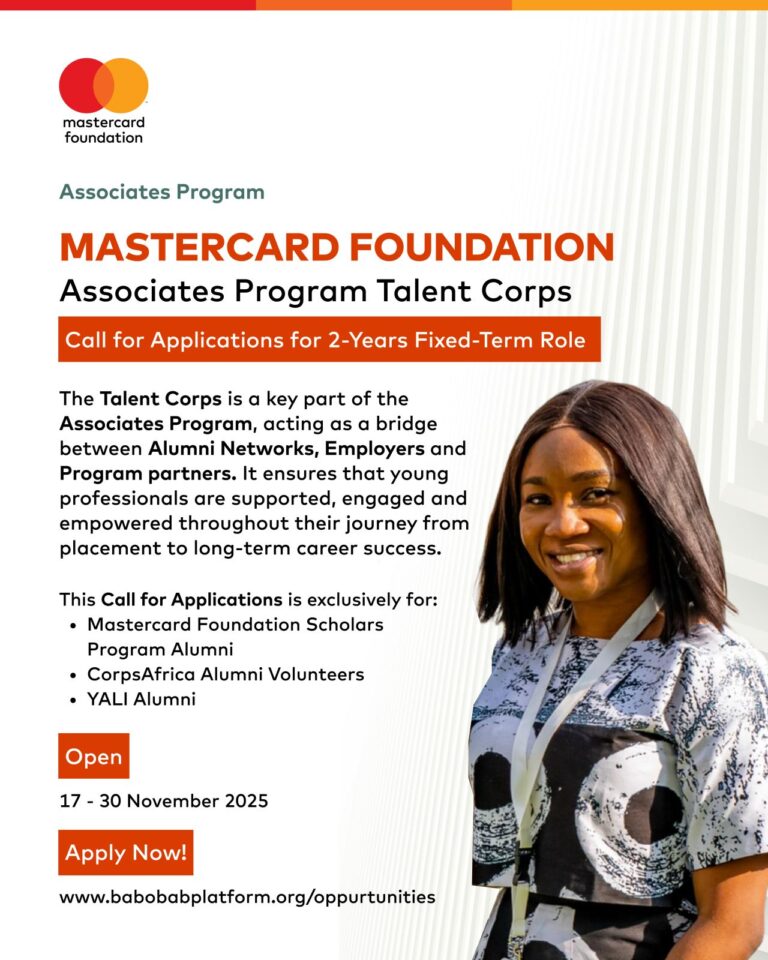 Applications Open: Become an Associate Program Talent Corps Ambassador with the Mastercard Foundation