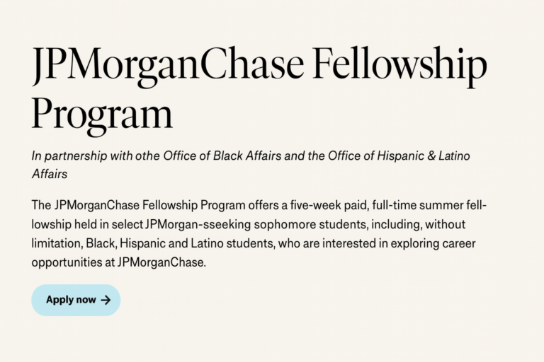 JPMorganChase 2026 Fellowship Program: Applications Now Open for Sophomore Students across USA