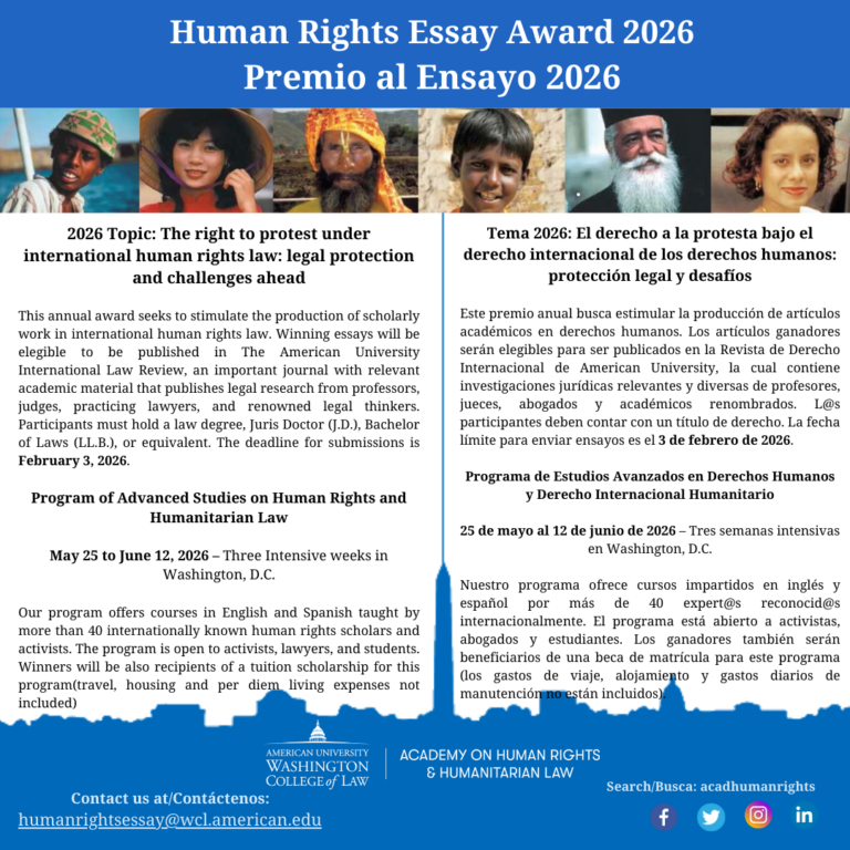 2026 Human Rights Essay Award