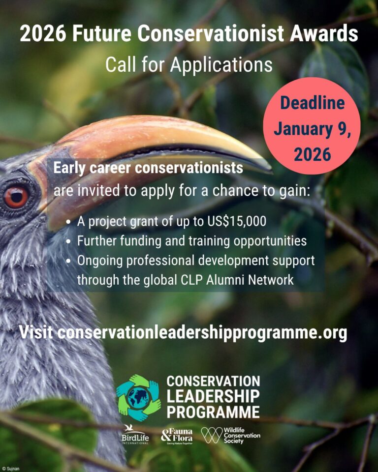Conservation Leadership Programme: 2026 Future Conservationist Award