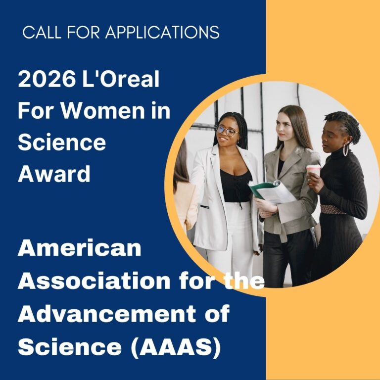 L’Oréal For Women in Science Fellowship – 2026 L’Oréal FWIS Award