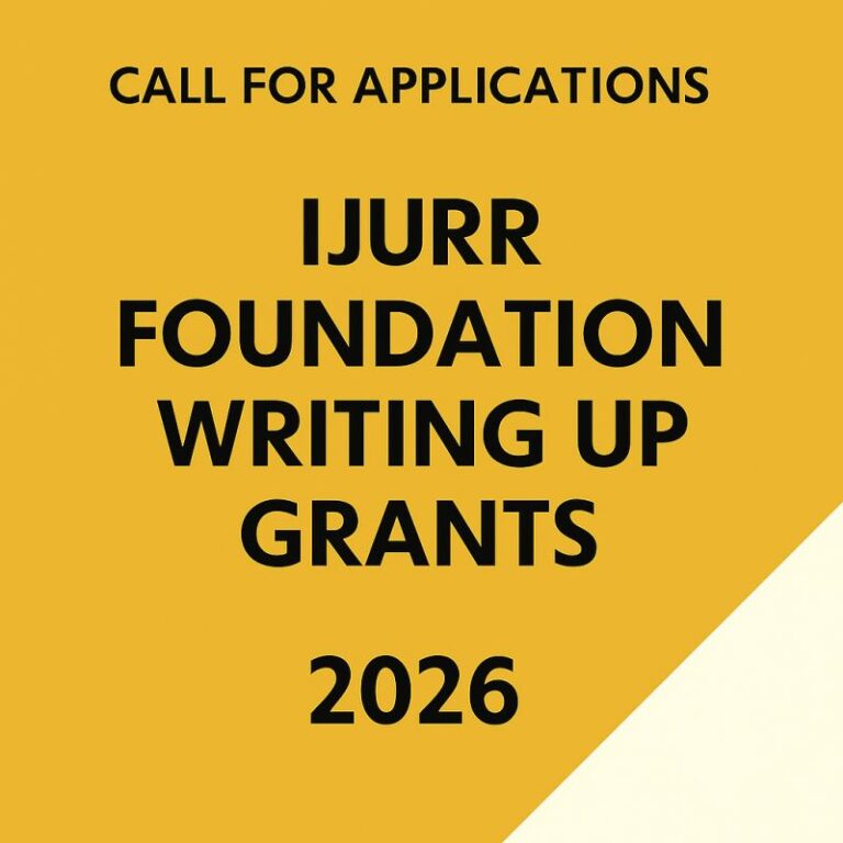 IJURR Foundation Writing-Up Grants 2026