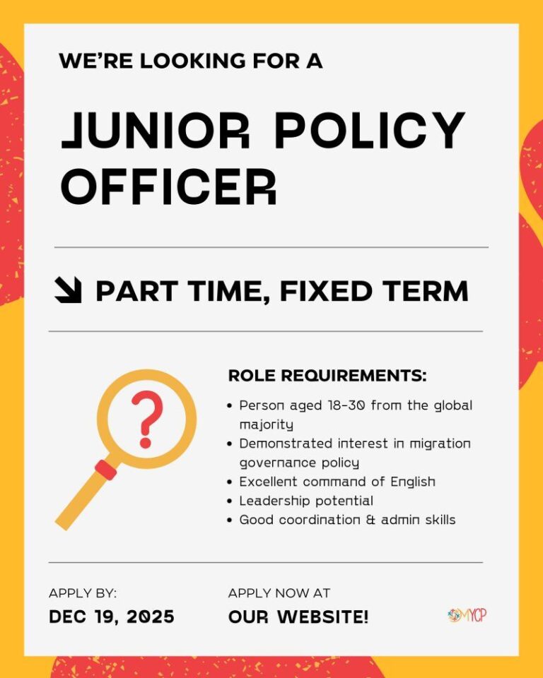 Migration Youth and Children Platform – Junior Policy Officer 2026 Remote Opportunity
